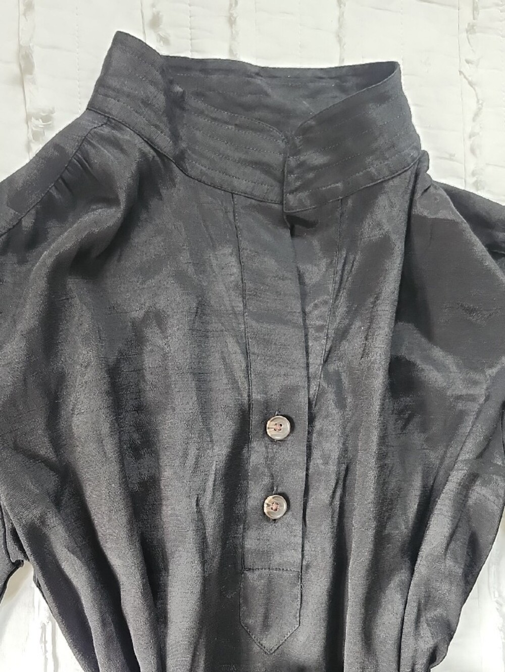 NWT Banana Republic Black Ramie Popover Shift Dress XXS Petite -No Slip Included - Picture 5 of 12